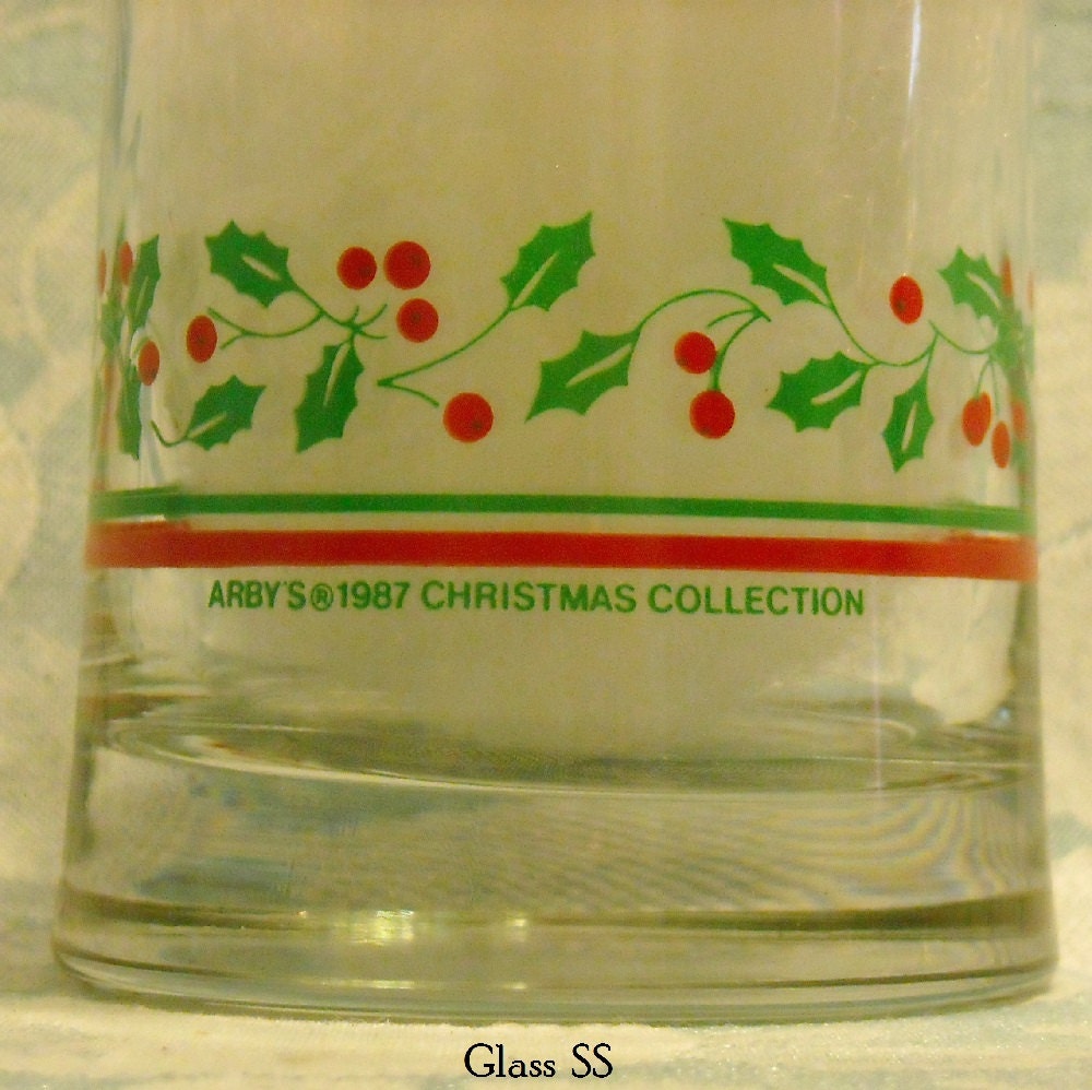 Vintage Arby’s 1987 Christmas Collection Tumbler Glass. rhtmt