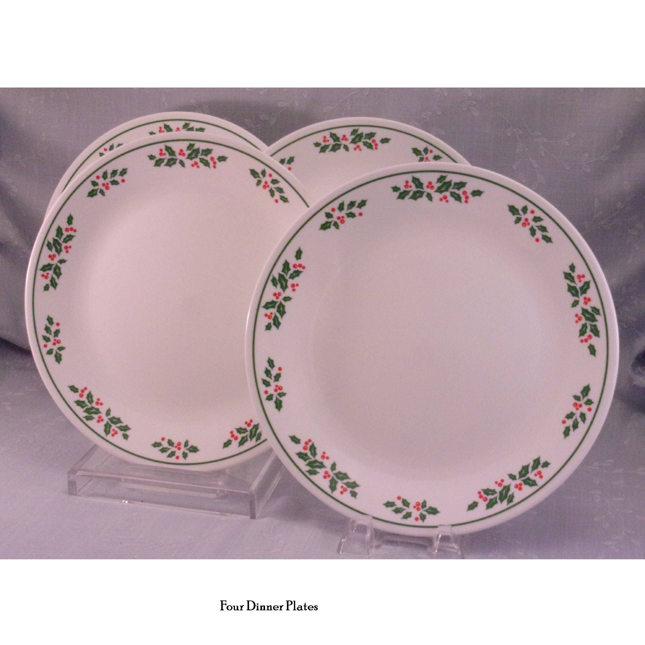 16 Pc Vintage 1991 Christmas Dinnerware Set for 4. Corelle by Corning