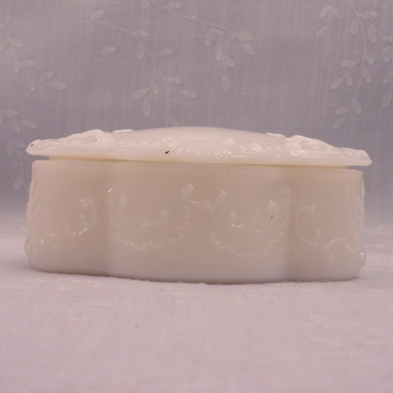 Antique Milk Glass Dresser Box With Lid. Dithridge Opal Etsy