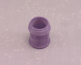 Rare Lavender Milk Glass Small Jar. Antique Light Purple Bottle w Slight Marbling Slag. Embossed w Musterole Cleveland on Bottom. Sgjar16