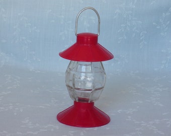 1940s Glass Candy Container or Bottle. Vintage Marked J H Millstein Plastic Toy Lantern w Molded Globe & Wire Bale. Unique Gift. Ua3a ea448