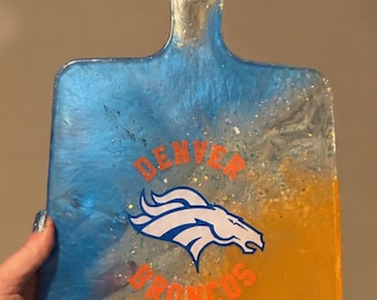 8” x 10” Denver Broncos Acrylic Glitter Sparkling Cutting Board - FREE SHIPPING