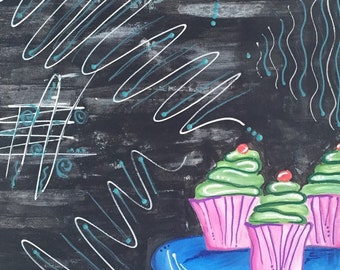 Frosted - original  - Mixed Media on wrapped canvas 12x24