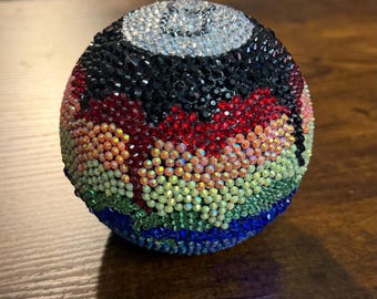 Rainbow Bedazzled Magic 8 Ball | Customizable | Rhinestones