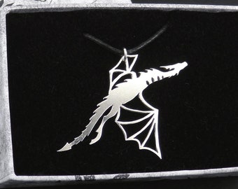 Sterlingzilveren hanger vliegende draak - fantasieketting
