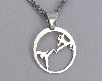 Martial Arts Sterling Silver Pendant, gift wrapped