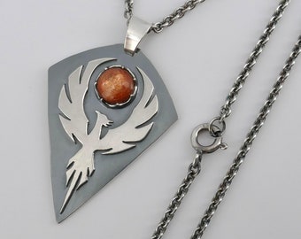 Silver Phoenix Sunstone Pendant