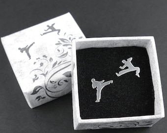 Martial Arts Silver Stud Earrings