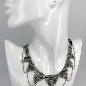 7-Tipped Surgical Steel Chainmail Necklace with chains image 7