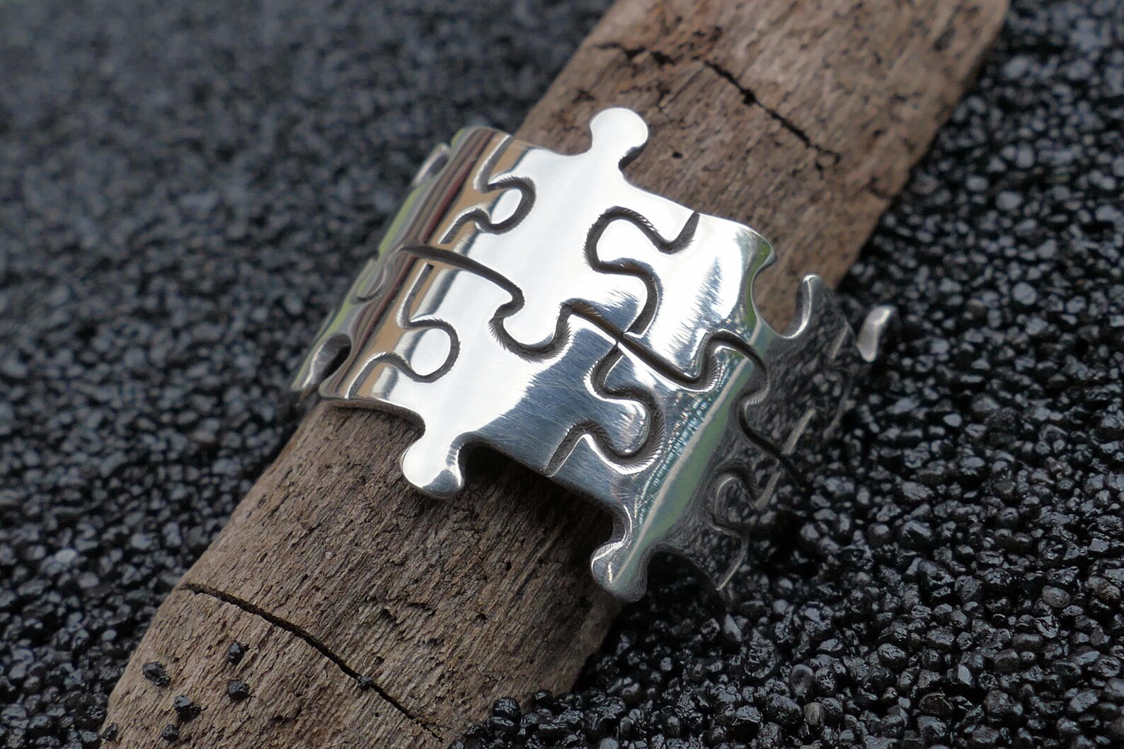 Puzzle Ring Handcrafted Sterling Silver Ring Etsy