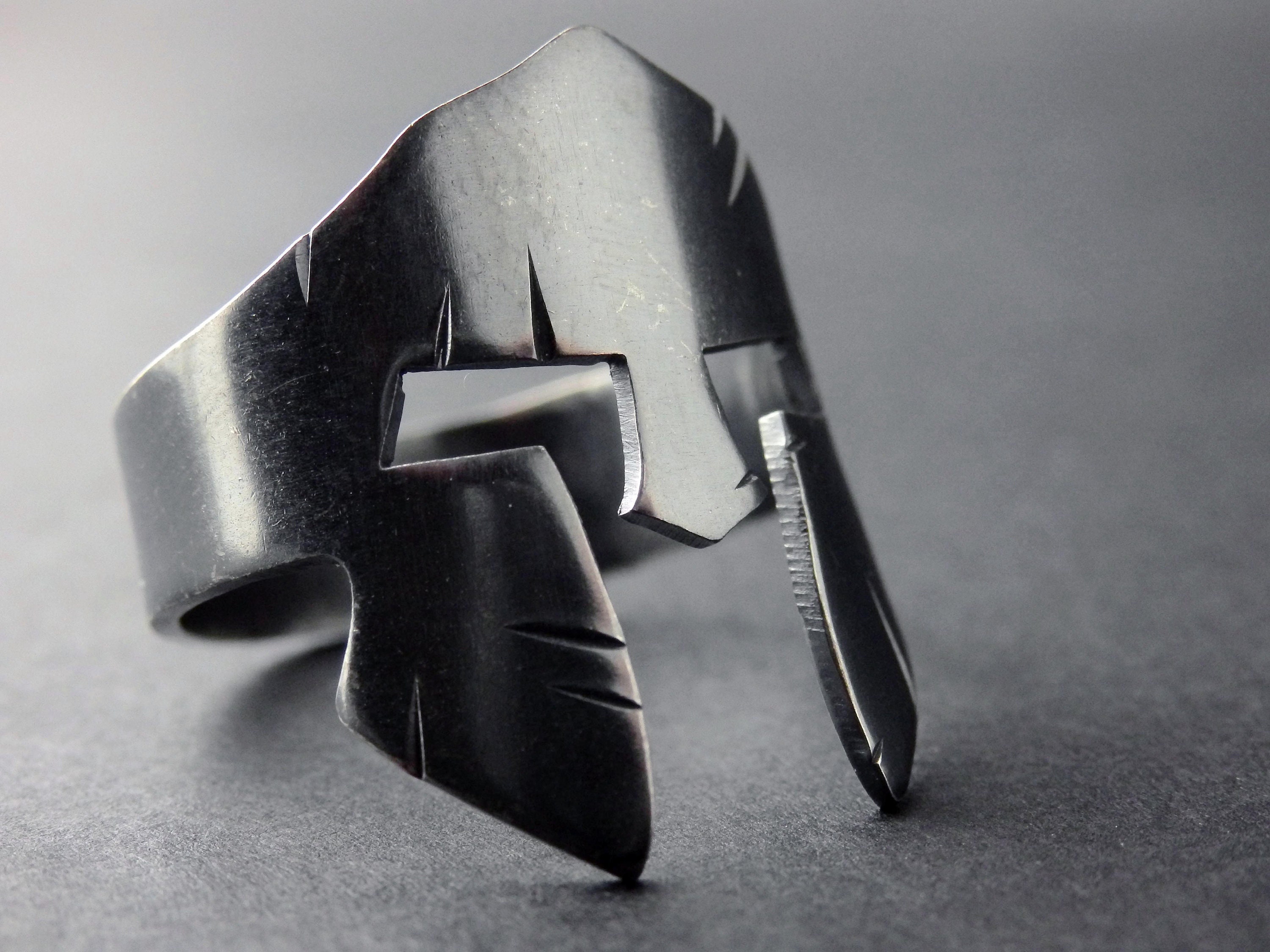 Spartan Helmet Ring Sterling Silver Men s Ring Etsy Australia
