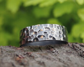 Anillo Apilable Unisex Anillo Plata Ley 925 Martillado - Unisex Y Apilable | Regalo Elegante Para Él O Ella Anillos Regalo Compromiso Boda