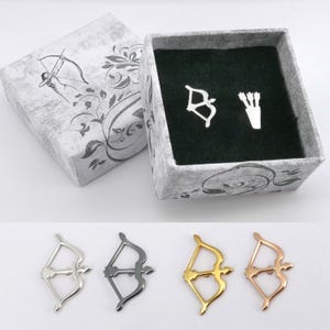Bow and Arrow Stud Earrings: Sterling Silver Mix & Match Archery Jewellery