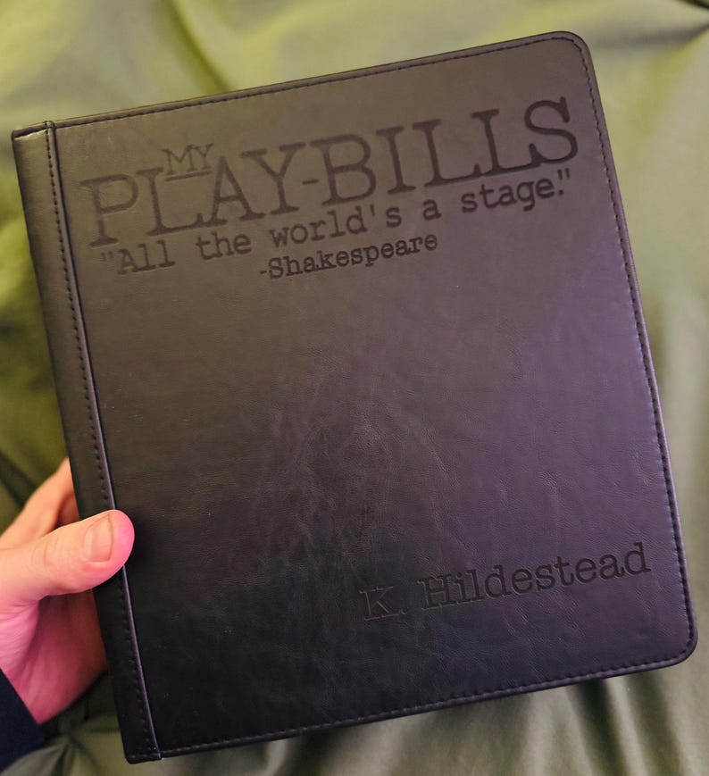 Custom Play-bill, Show-bill, 1.5-2 Binder Album for Theatre/Musicals/Stage Productions with 20 Plastic Pages