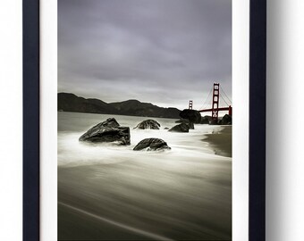 Golden Gate Bridge Sunset Canvas Art Print, San Francisco Photography