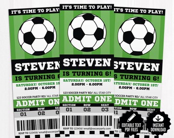 editable soccer ticket invitation
