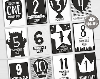 Milestone Stickers an Alternative to Milestone Cards Monochrome Alternative Funny