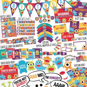 Little Monster Birthday Decorations Package. Printable Kids - Etsy