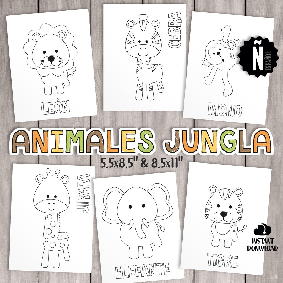 PRINTABLE Safari Coloring Pages. Kids Party Games, Jungle Birthday ...