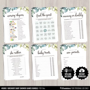 Juegos Baby Shower  - Tarjetas Imprimibles.