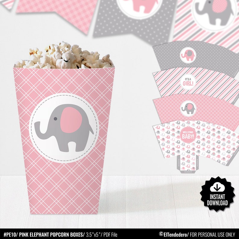 pink popcorn elephant box