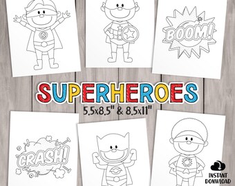 Coloring A Z Superhero Paper Puppets 26 Coloring Templates Printable ...