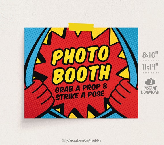 Superhero Photo Booth Sign Printable Comic Book Photobooth Etsy Superhero Photo Booth Sign Printable Comic Book Photobooth Etsy