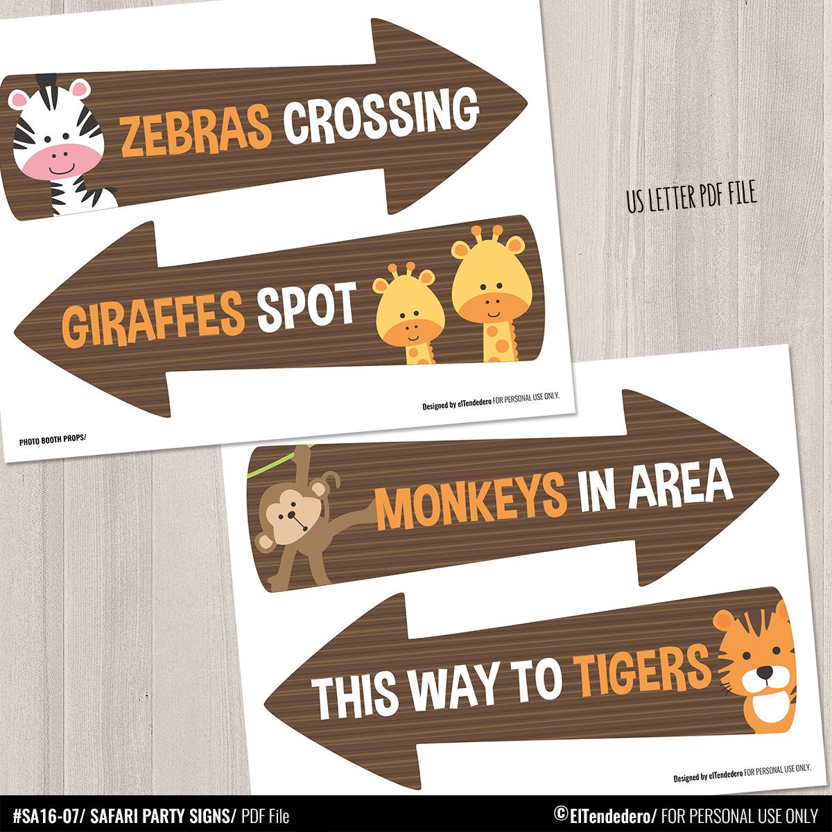 safari party signs for sale
