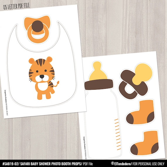 Baby Shower Photo Booth Props Safari Photo Props Gender - Etsy