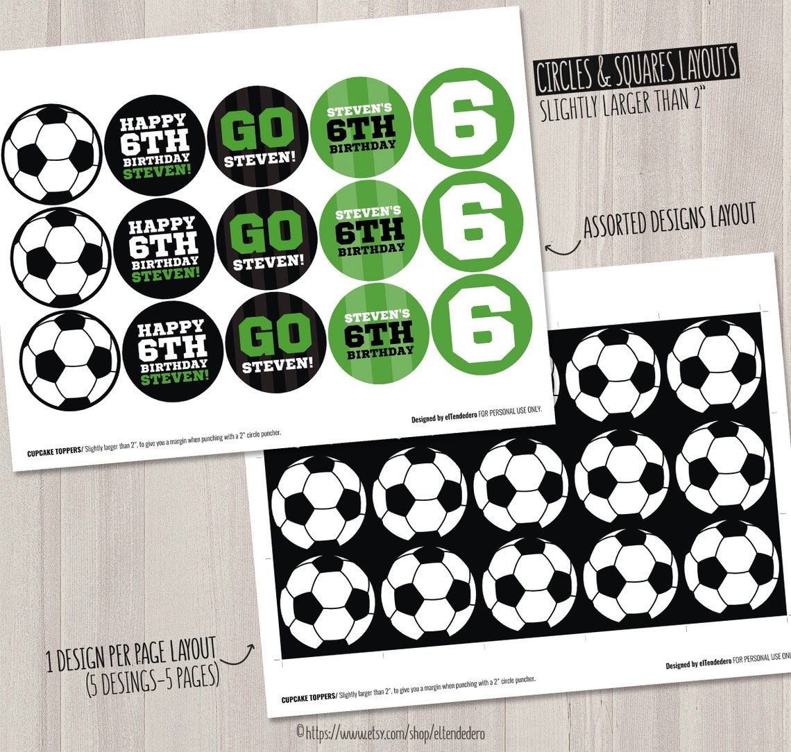 Soccer Cupcake Toppers. Printable Cupcake Decor. Dessert - Etsy