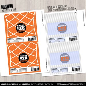 Basketball Chocolate Bar Wrappers. Birthday Chocolate Bar Wraps ...