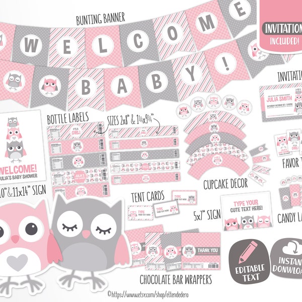 Owl Baby Shower Decorations - Etsy