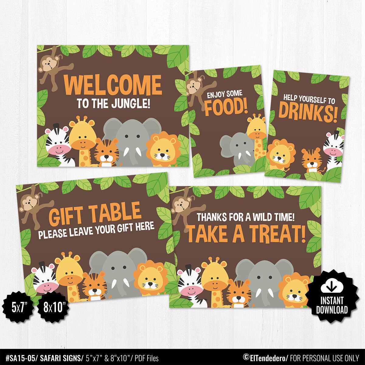 Baby Shower Table Signs Package Printable Safari Signs Etsy Baby Shower Table Signs Package Printable Safari Signs Etsy