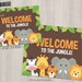 Safari Welcome Sign. Printable Baby Shower Welcome Guest Table Sign ...