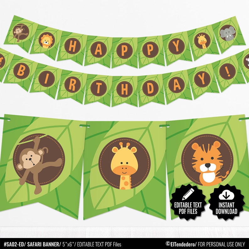 safari birthday bunting