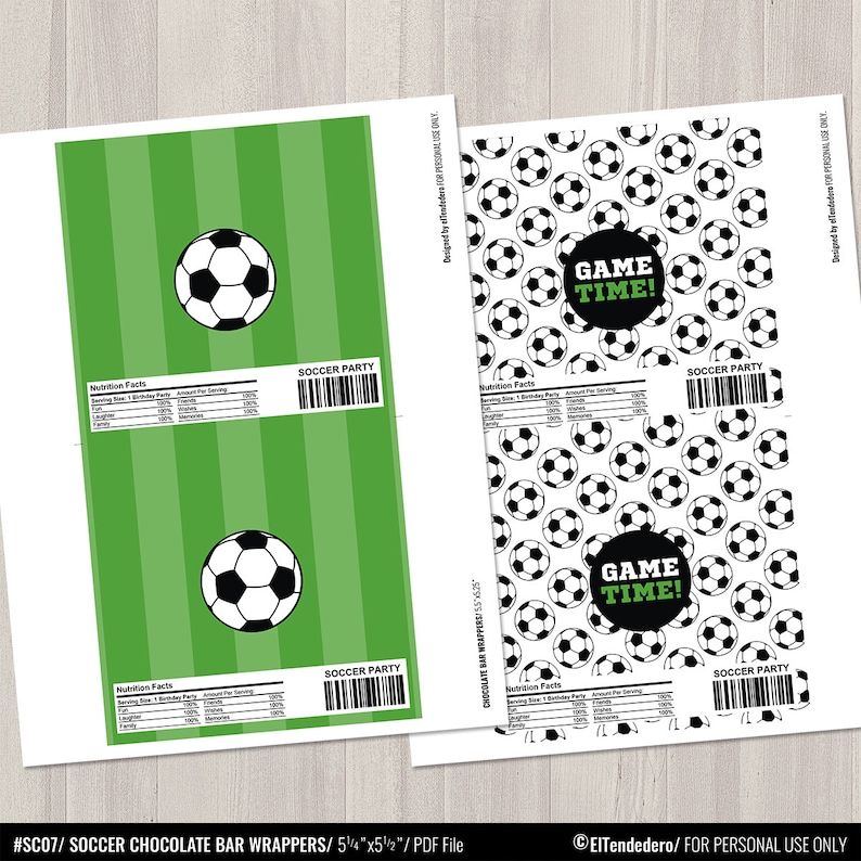Soccer Chocolate Bar Wrappers. Birthday Chocolate Bar Wraps. Printable Party favors. Football Large Candy Bar Labels. Team Sports Decor image 3