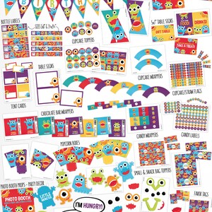 Little Monster Birthday Decorations Package. Printable Kids - Etsy