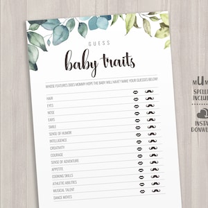 Juego Baby Shower - Tarjetas Imprimibles.