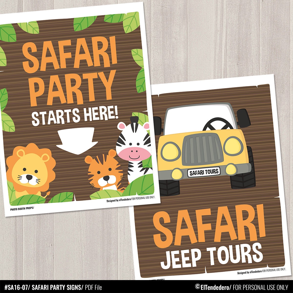 Safari Party Signs Package. Printable Baby Shower Safari Tour | Etsy