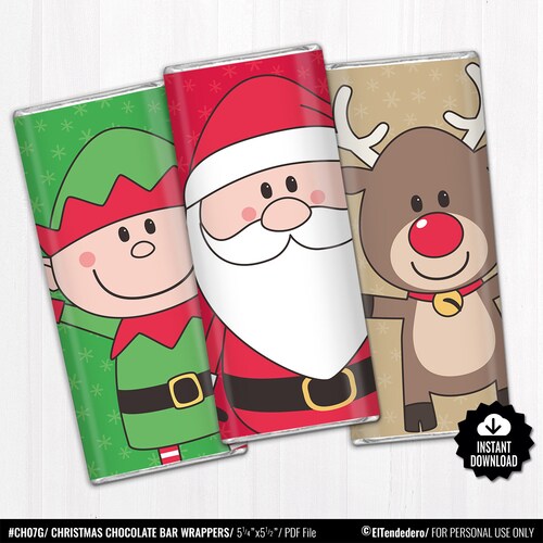 Printable Digital Christmas Hershey Candy Bar Wrapper | Etsy