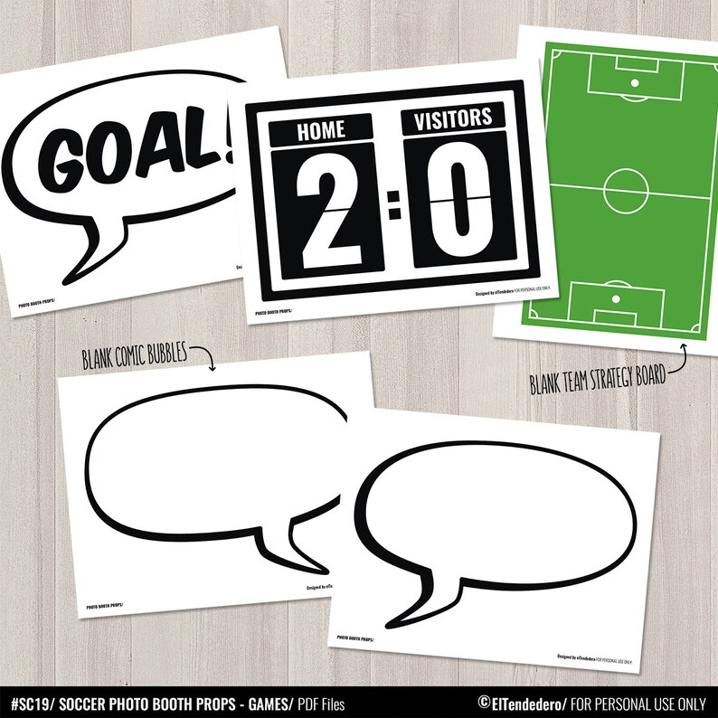 Soccer Photo Booth Props Package. Soccer Match Accessories. Etsy