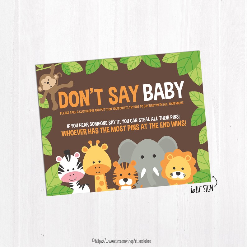 Safari Baby Shower Games Package Printable Game Cards Funny Baby Games Gender Neutral Jungle Theme Baby Shower Activities image 3