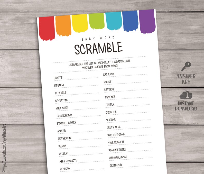 Baby Word Scramble Cards Scrambled Words Printable Rainbow Etsy Baby Word Scramble Cards Scrambled Words Printable Rainbow Etsy