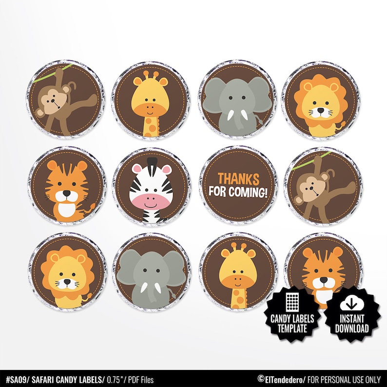 Safari Sweet Labels. Printable Spherical Stickers - 0.75 inch Circles -Kiss Stickers. Birthday - Boy or girl Shower Favors - Spherical Photographs Collage Sheet picture about Printable Round Stickers known as Safari Sweet Labels. Printable Spherical Stickers - 0.75 inch Circles -Kiss Stickers. Birthday - Little one Shower Favors - Spherical Pictures Collage Sheet