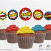 Superhero Cupcake Toppers. Printable Cupcake Decor. Dessert Toppers ...