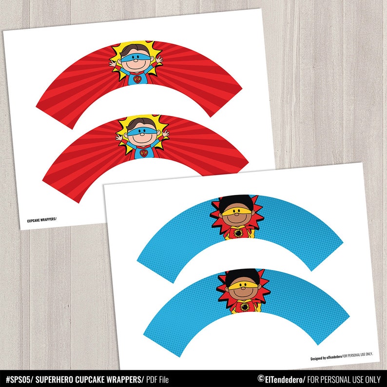 Superhero Cupcake Wrappers. Printable Cupcake Wraps Covers. - Etsy