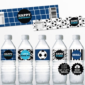 Soccer Water Bottle Labels Sports Party Labels Printable Etsy Canada