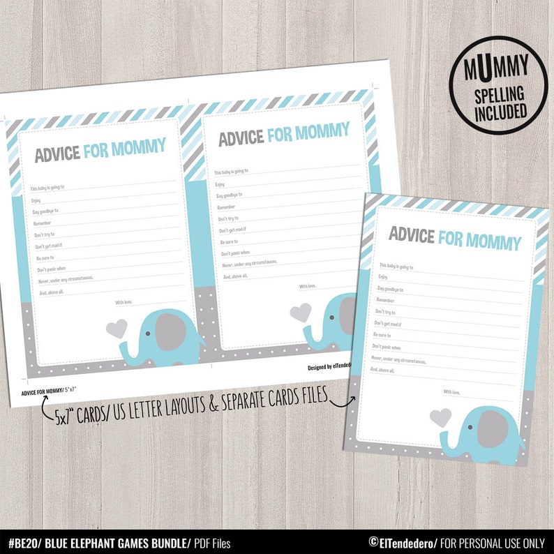 Blue and Gray Baby Shower Activities Blue Elephant Baby Shower Games Package Printable Game Cards Funny Baby Games Baby Boy
