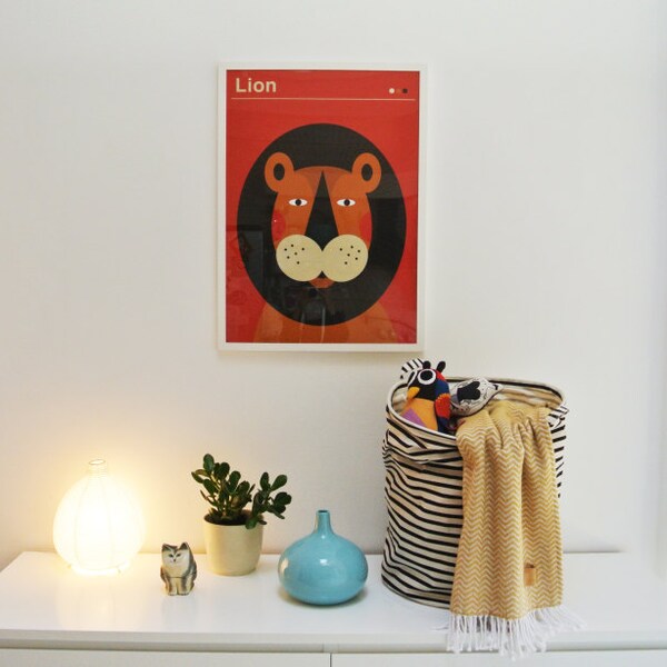 Lion | screen print poster for kids | limited edition of 100