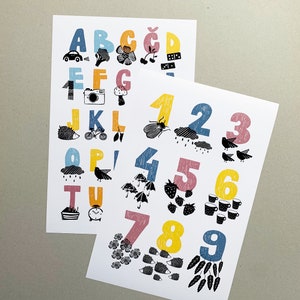 Alphabet and Numbers poster, Educational prints made by Klavdija Zupanc, Nursery room decor, kidsroom decor image 4